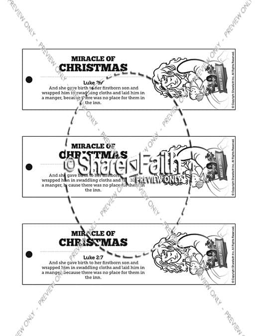 Luke 2 The Miracle of Christmas Bible Bookmarks