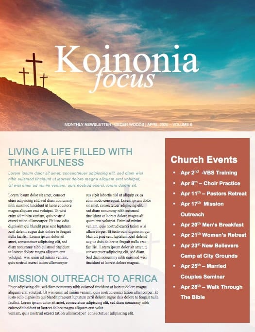 The Cross of Christ Church Newsletter