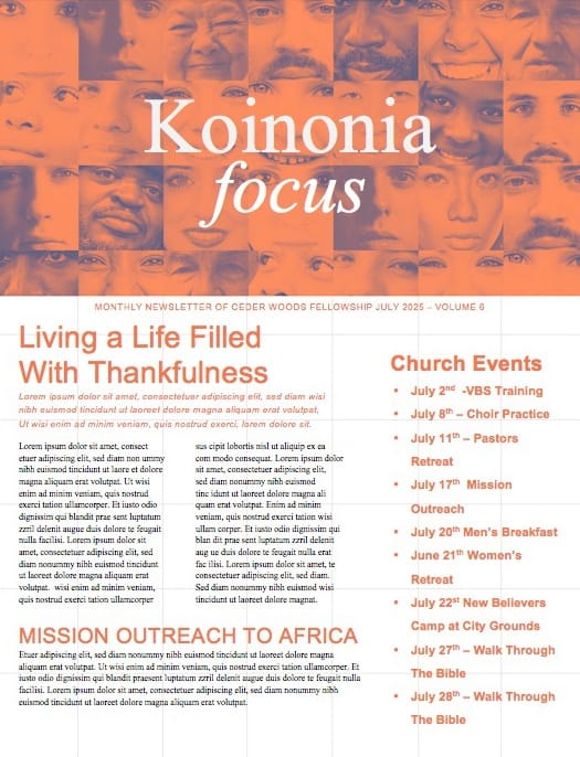 We Are the Church Newsletter Template