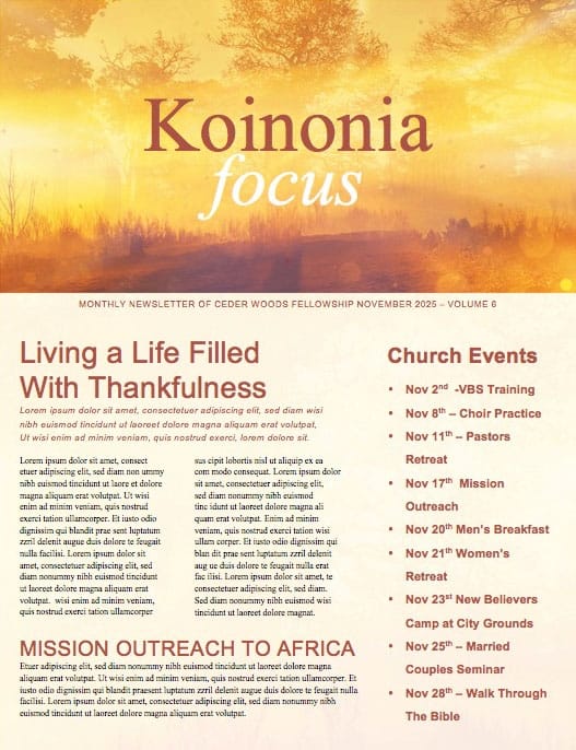Faith and Hope Church Newsletter Template