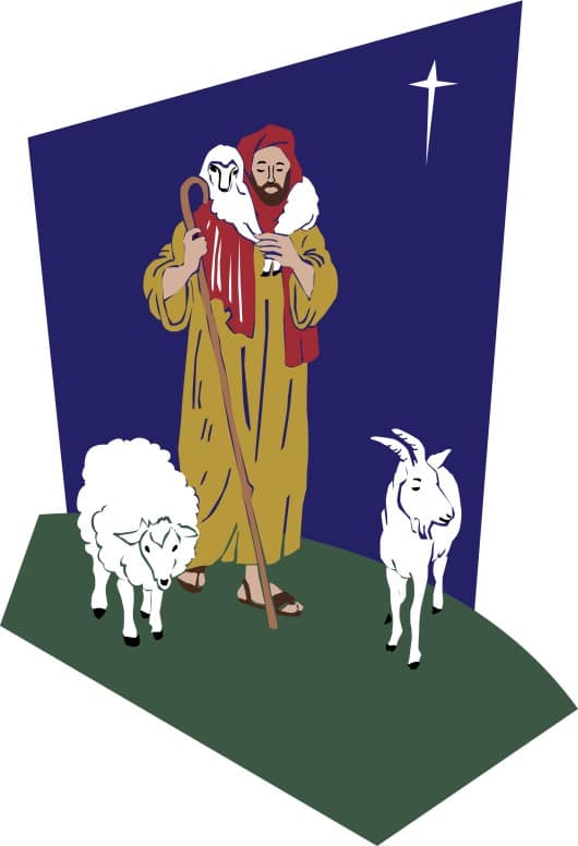 Shepherd and His flock at Night