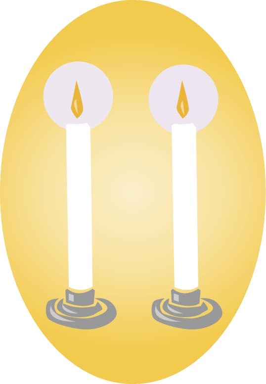 Two White Candles Clipart