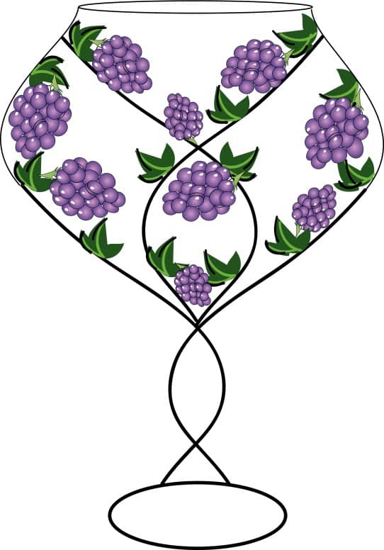 Grapes on a Wine Glass