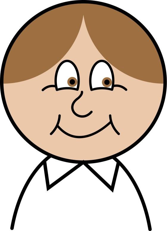 Cartoon Face with Brown Hair