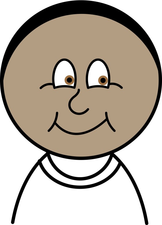 Cartoon Face with Black Hair