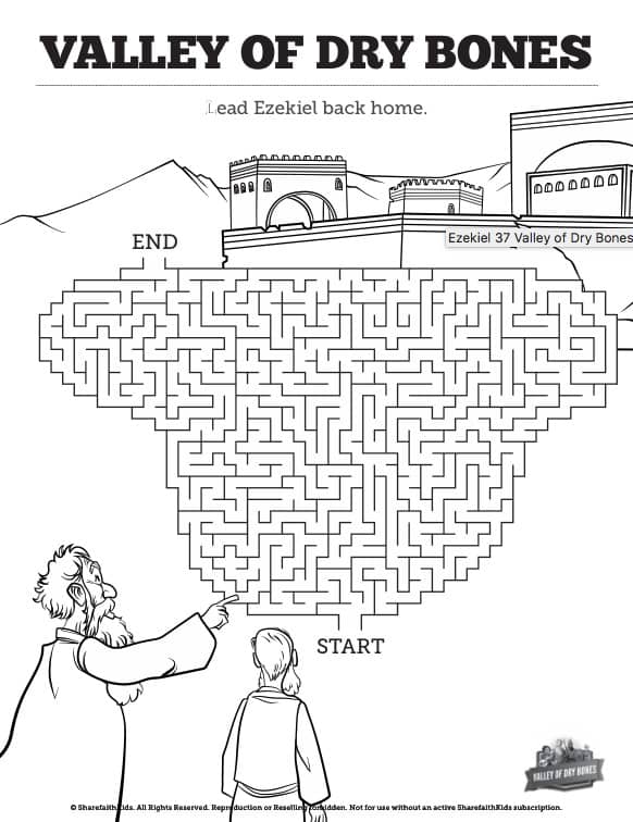 Ezekiel 37 Valley of Dry Bones Bible Mazes