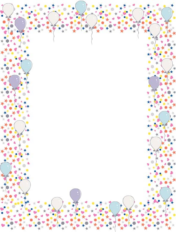 Many Bright Shapes with Birthday Balloons