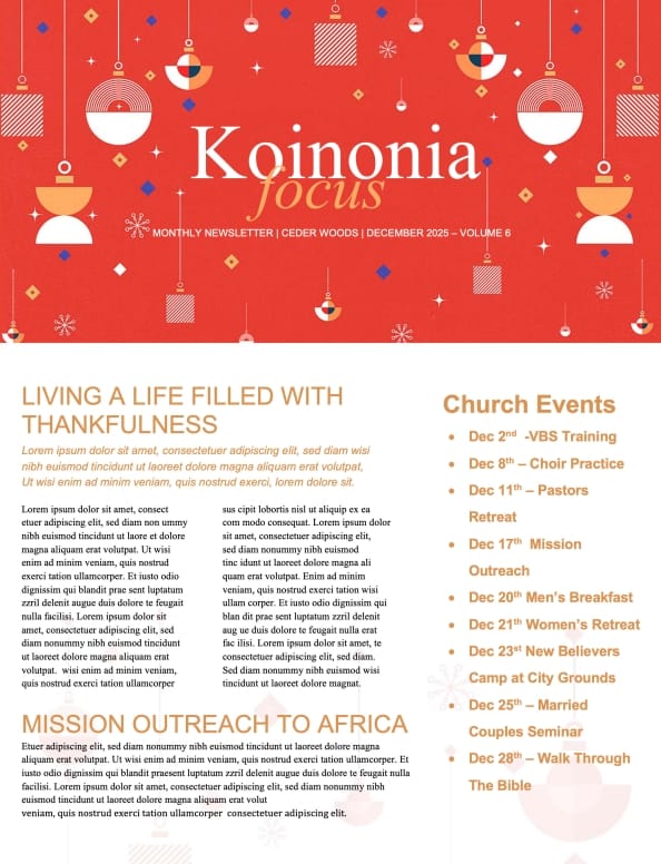 A Very Merry Christmas Newsletter