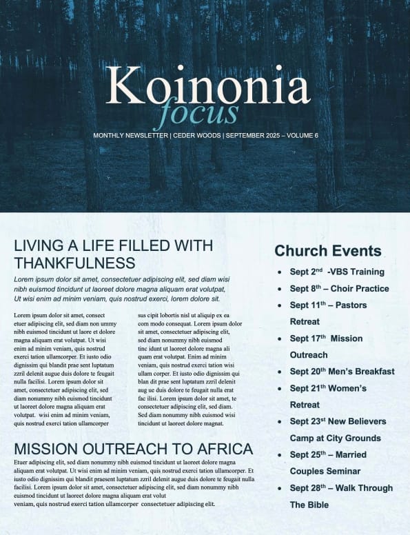 Hide and Seek Church Newsletter