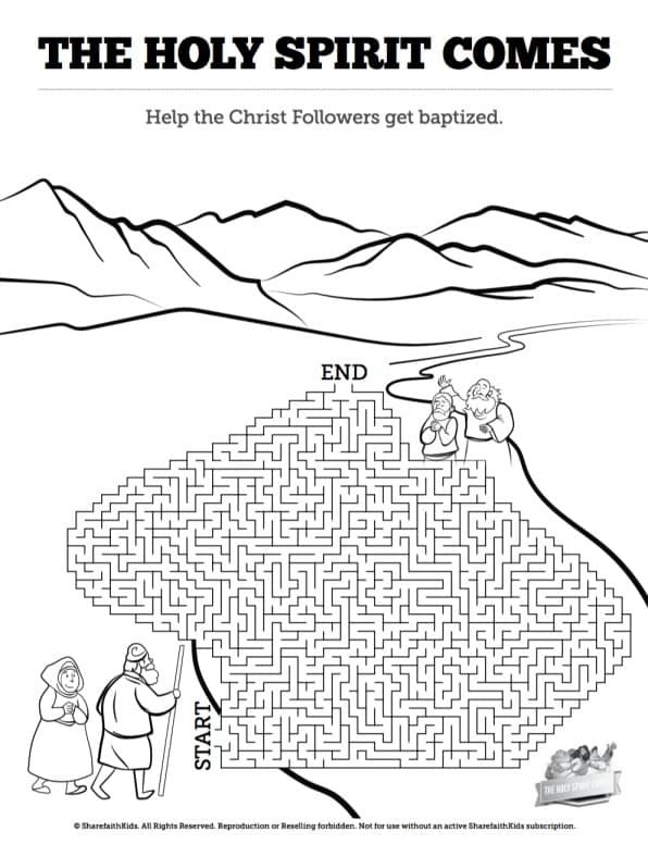 Acts 2 The Holy Spirit Comes Bible Mazes