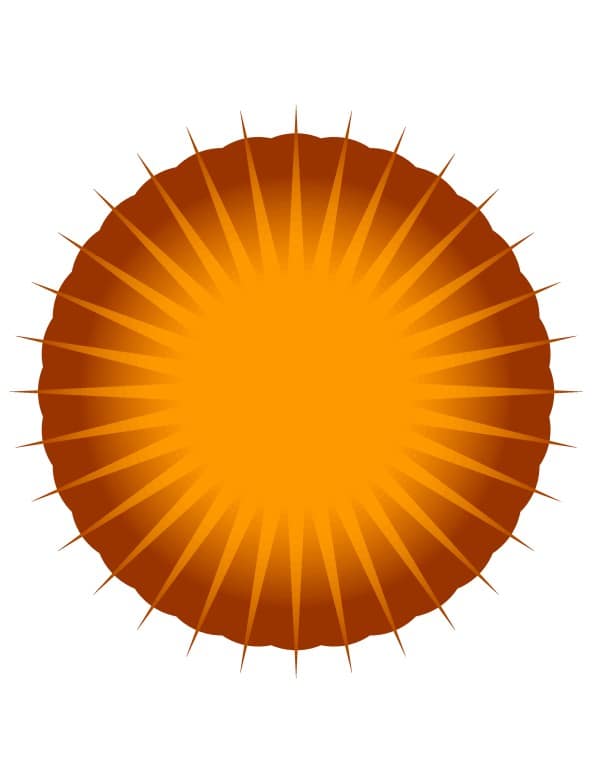 Red and Orange Rayed Sun