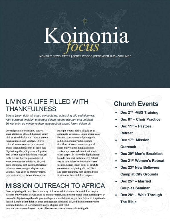Advent: Songs of Hope Newsletter