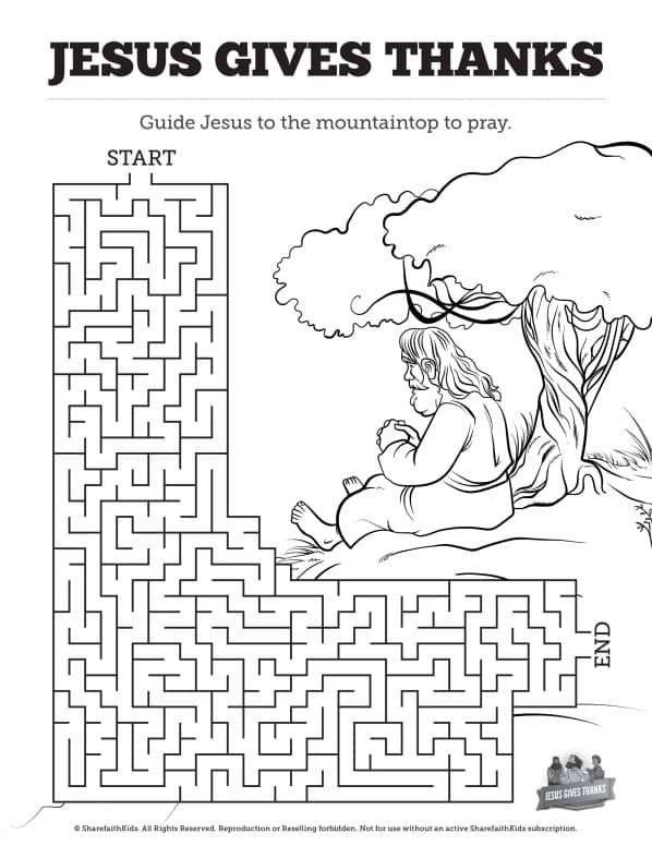 Matthew 11 Jesus Gives Thanks Bible Mazes