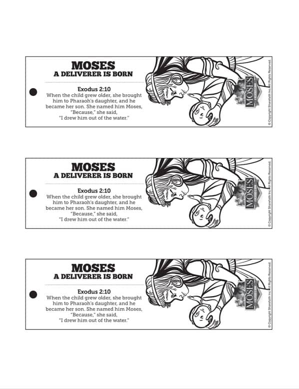 Exodus 2 Baby Moses Bible Bookmarks