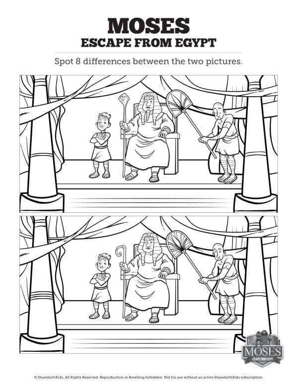 Exodus 2 Moses Escapes From Egypt Kids Spot the Difference