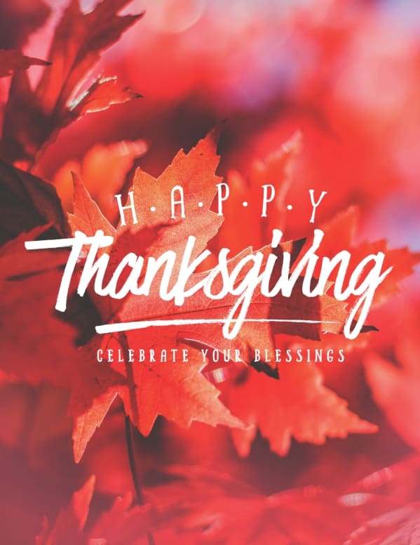 Happy Thanksgiving Wishes Church Flyer