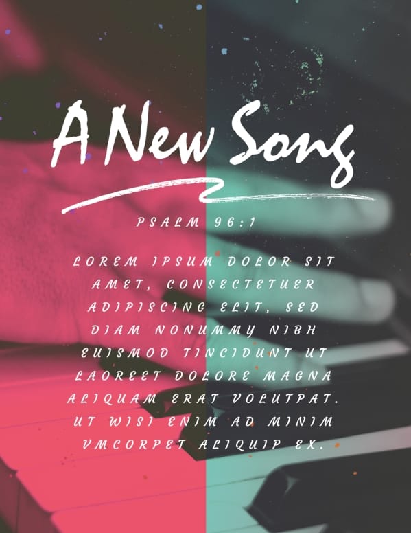 Sing to the Lord A New Song Church Flyer