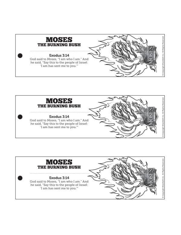 Exodus 3 Moses and the Burning Bush Bible Bookmarks