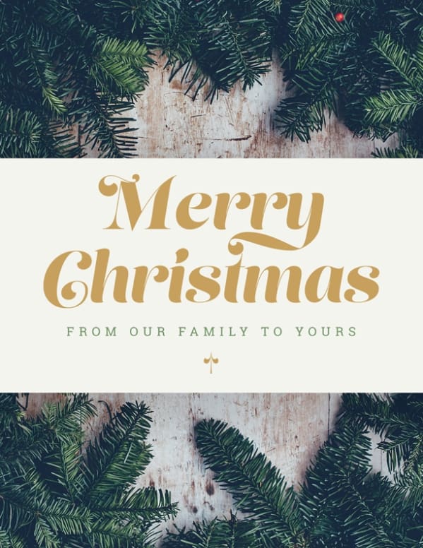 Merry Christmas From Our Family To Yours Flyer
