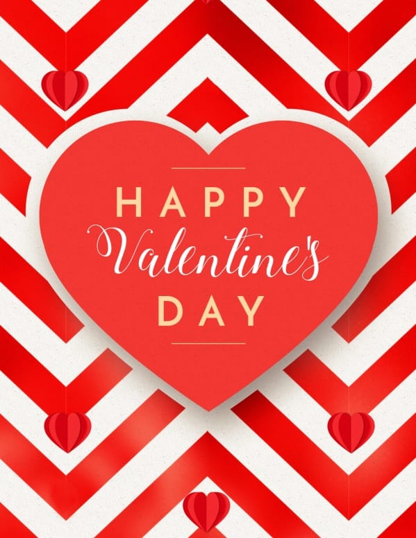Valentine's Day Chevron Flyer Template