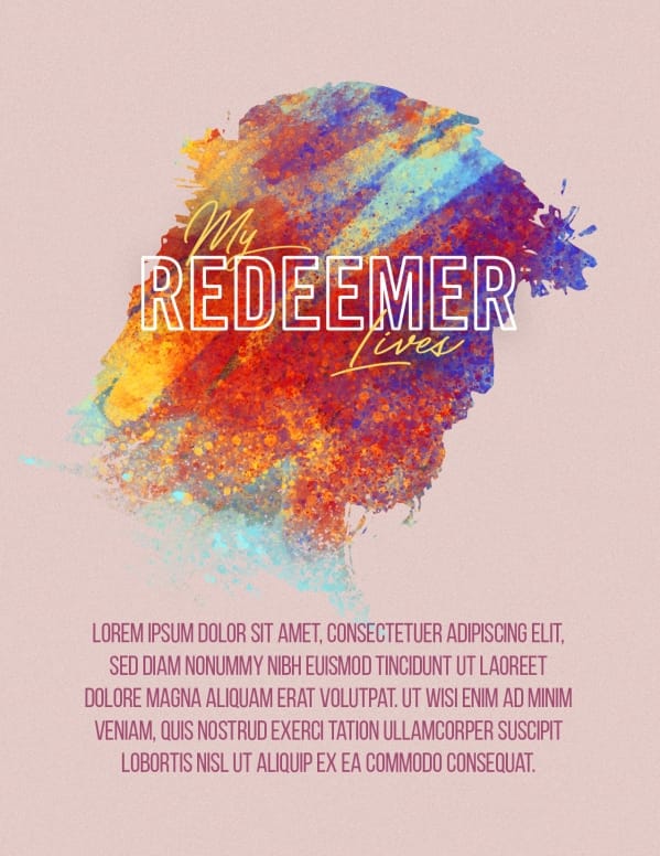 My Redeemer Lives Church Easter Flyer