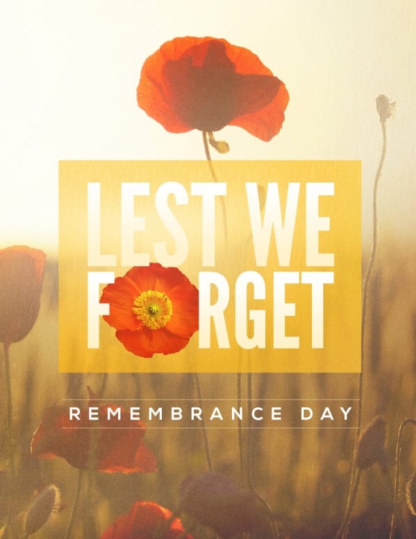 Lest We Forget Poppy Flyer