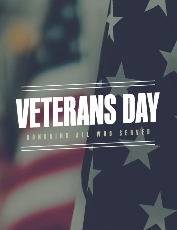 Veterans Day Honor Church Flyer
