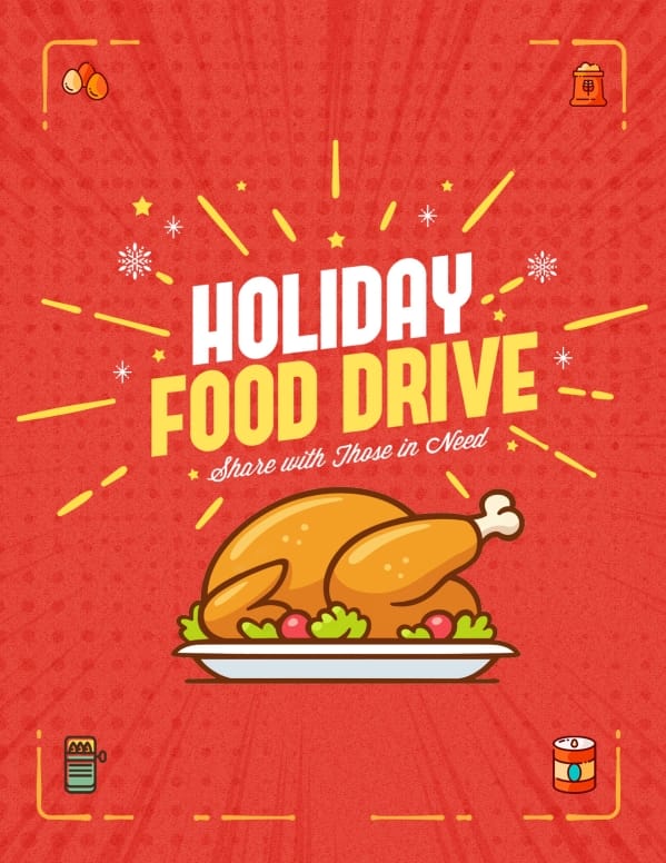 Holiday Food Drive Church Flyer