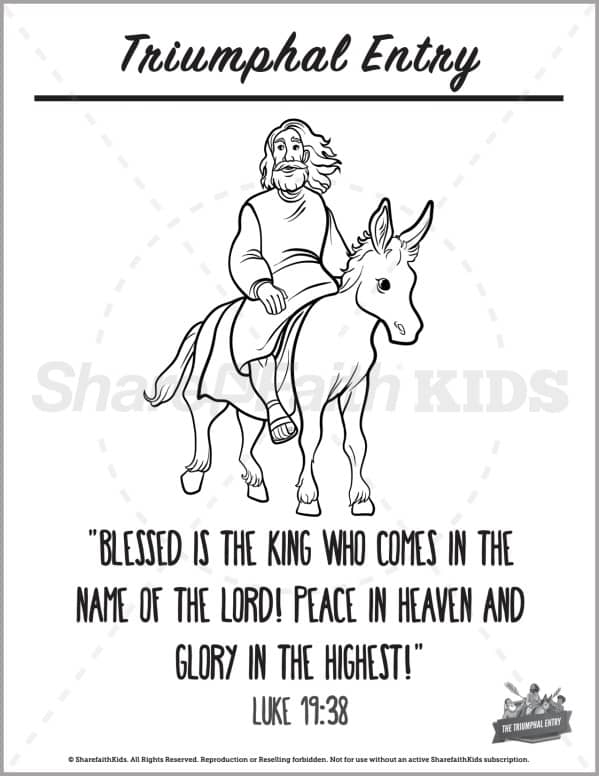 Luke 19 Triumphal Entry Preschool Coloring Pages