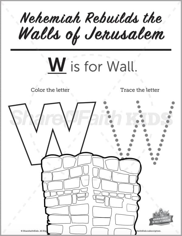 The Story of Nehemiah Preschool Letter Coloring