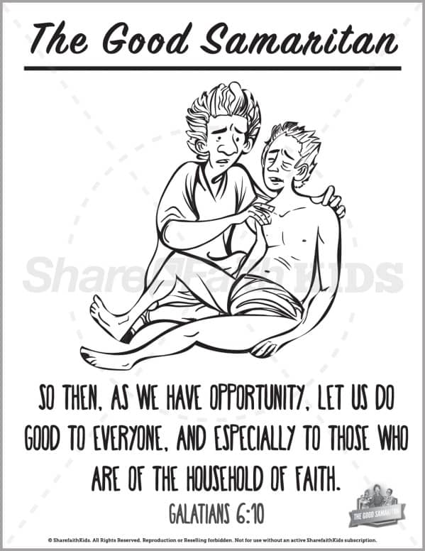 Luke 10 The Good Samaritan Preschool Coloring Pages