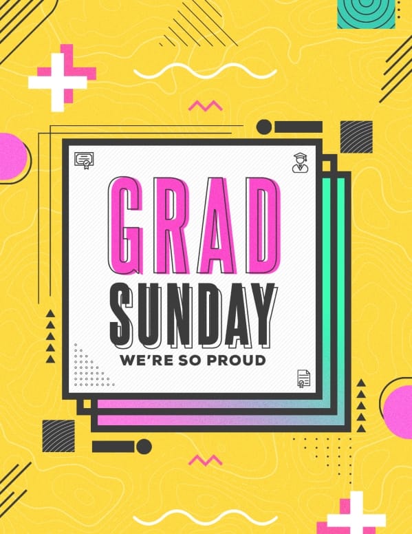 Grad Sunday Yellow Church Flyer