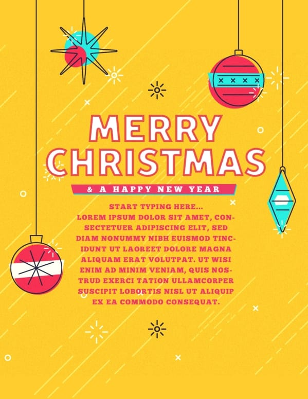 Merry Christmas Ornaments Church Flyer