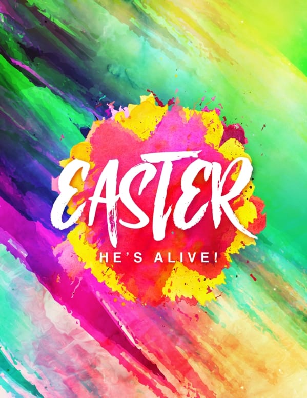 Easter Paint Splash Church Flyer