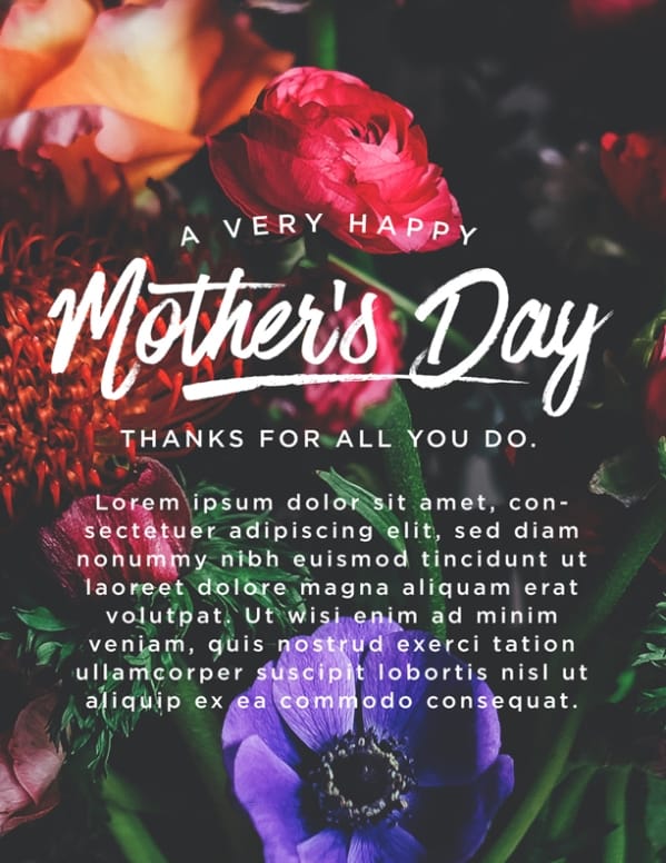 Mother's Day Flower Church Flyer Template