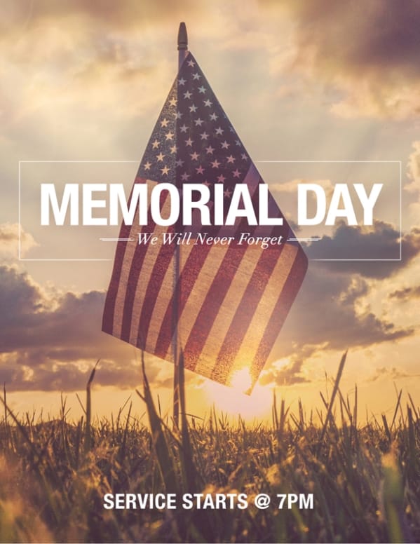 Memorial Day Weekend Church Flyer