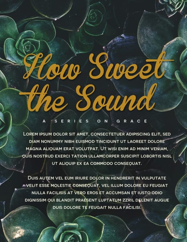 How Sweet The Sound Church Flyer Template