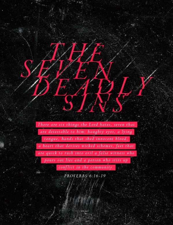 Seven Deadly Sins Church Flyer Template