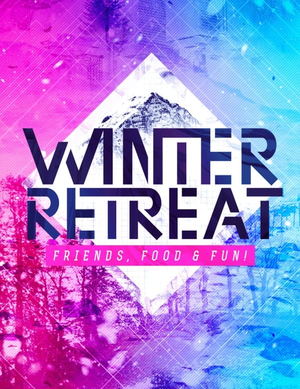 Winter Retreat Church Flyer Template