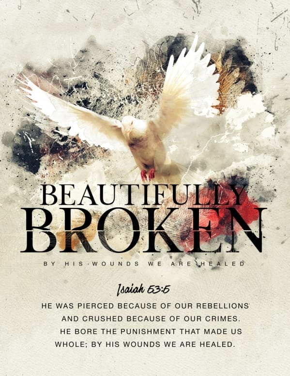 Beautifully Broken Good Friday Church Flyer