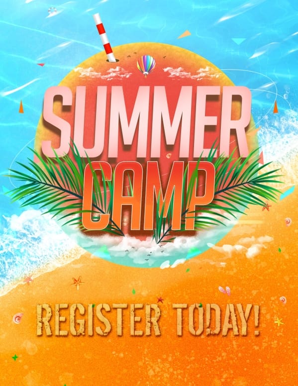Church Summer Camp Beach Flyer Template