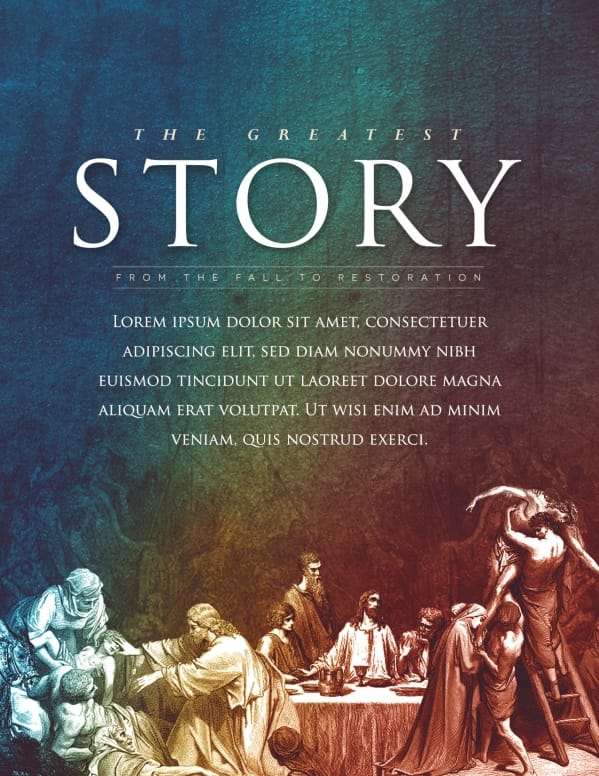 The Greatest Story Ever Told Church Flyer