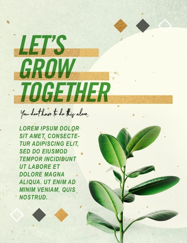 Let's Grow Together Church Flyer Template