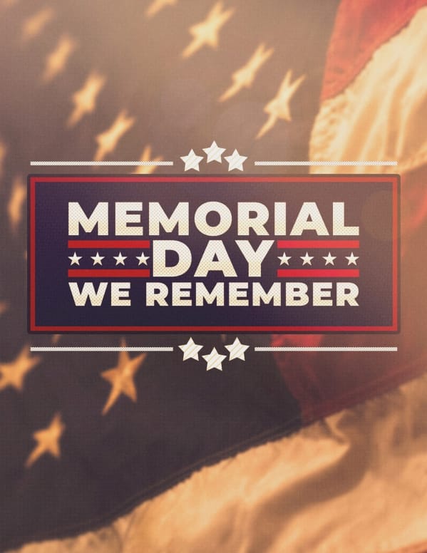 American Flag Memorial Day Service Flyer