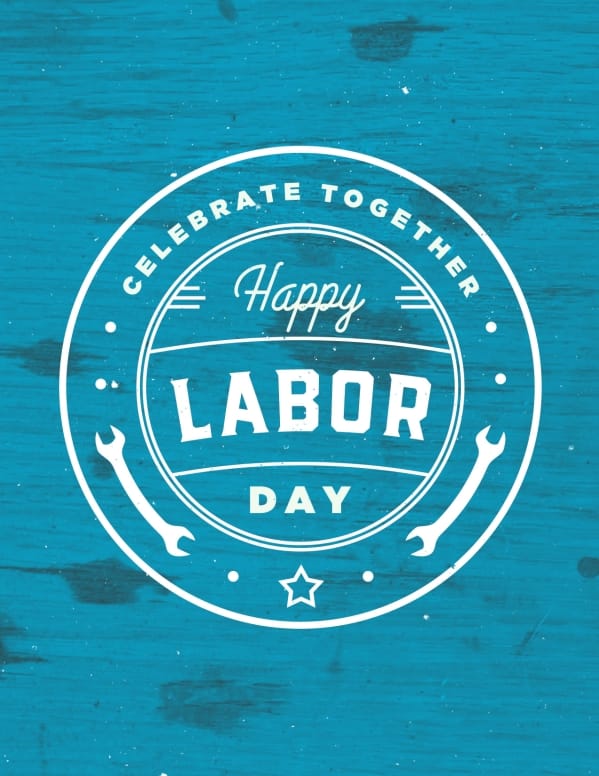 Blue Labor Day Church Flyer