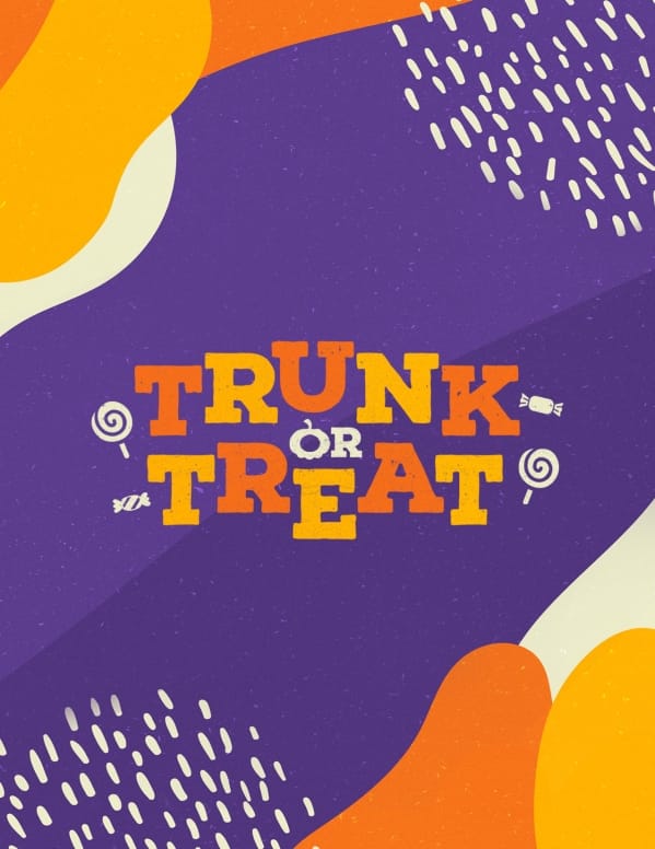Purple Trunk Or Treat Church Flyer
