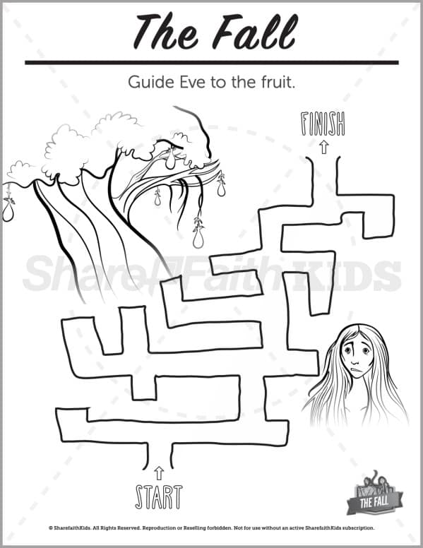 Genesis 3 The Fall Preschool Mazes