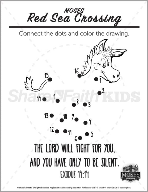 Exodus 12 The Red Sea Crossing Preschool Dot to Dot
