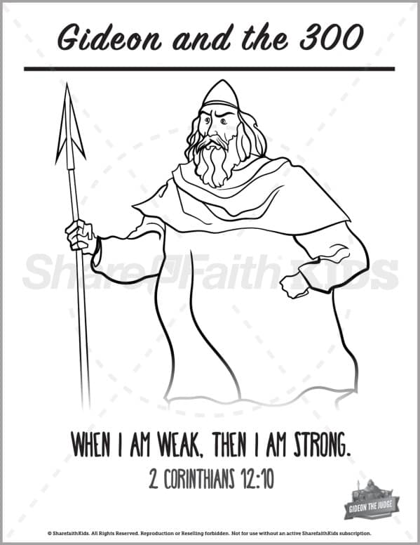 Judges 6 Gideon and the 300 Preschool Coloring Pages
