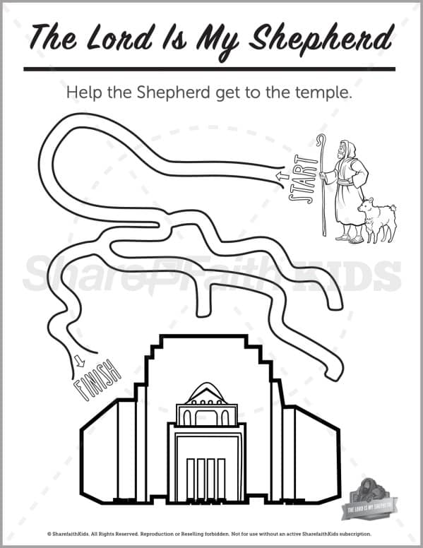 Psalm 23 The Lord is My Shepherd Preschool Mazes